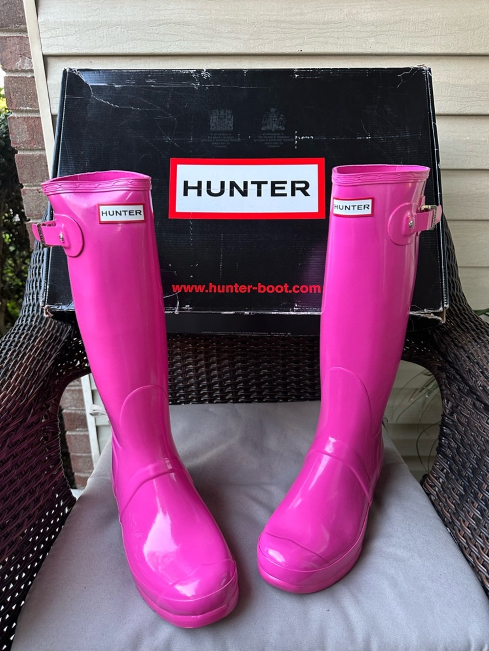 Gloss Lipstick Pink 👄💄🩷Original Tall Hunter Boots 11